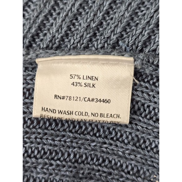 Eileen Fisher Linen Silk Blend Open Front Knit Cardigan Size Large - Picture 6 of 6